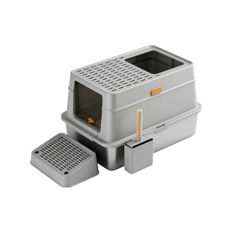 Enclosed Stainless Steel Cat Litter Box-MSP-F