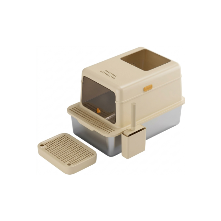 Enclosed Stainless Steel Cat Litter Box-MSP-L
