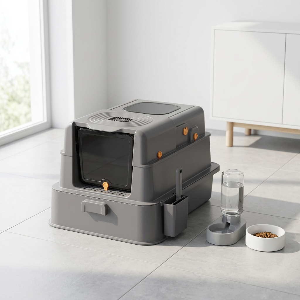 Drawer-Style Stainless Steel Cat Litter Box-MSP-C5