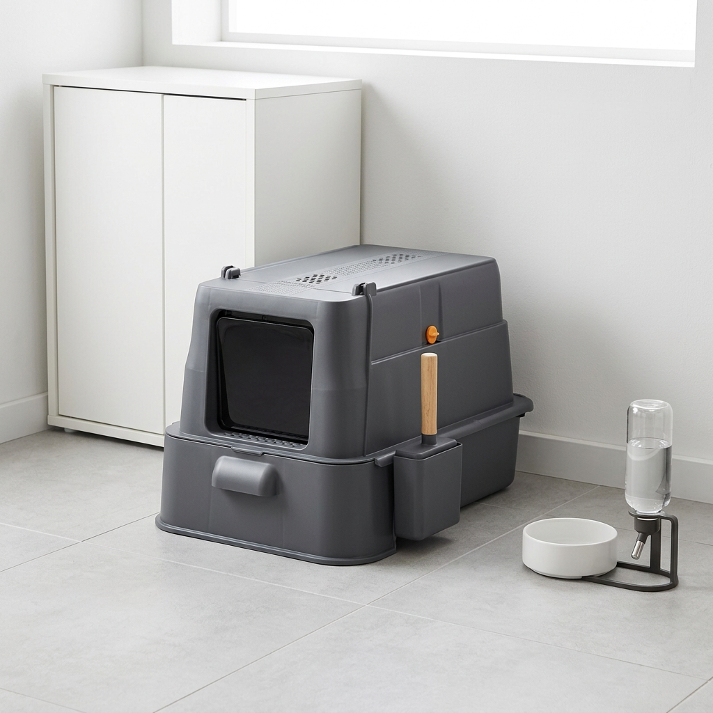 Drawer-Style Stainless Steel Cat Litter Box-MSP-11