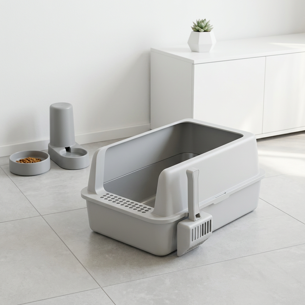 Open-Top Stainless Steel Cat Litter Box-MSP-A1