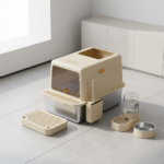 Enclosed Stainless Steel Cat Litter Box-MSP-L