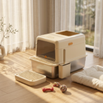 Enclosed Stainless Steel Cat Litter Box-MSP-L