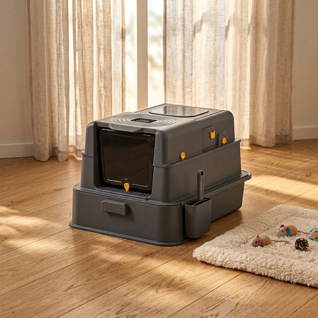 Drawer-Style Stainless Steel Cat Litter Box-MSP-C5