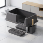 Open-Top Stainless Steel Cat Litter Box-MSP-B-1