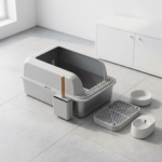 Open-Top Stainless Steel Cat Litter Box-MSP-I