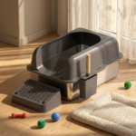 Open-Top Stainless Steel Cat Litter Box-MSP-A