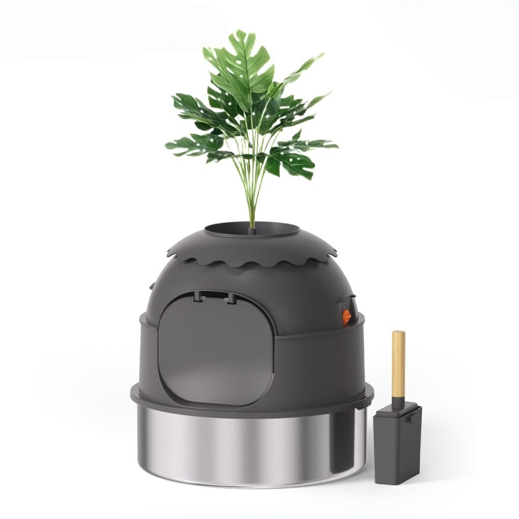 Potted Plant-Style Stainless Steel Litter Box-MSP-3C-6