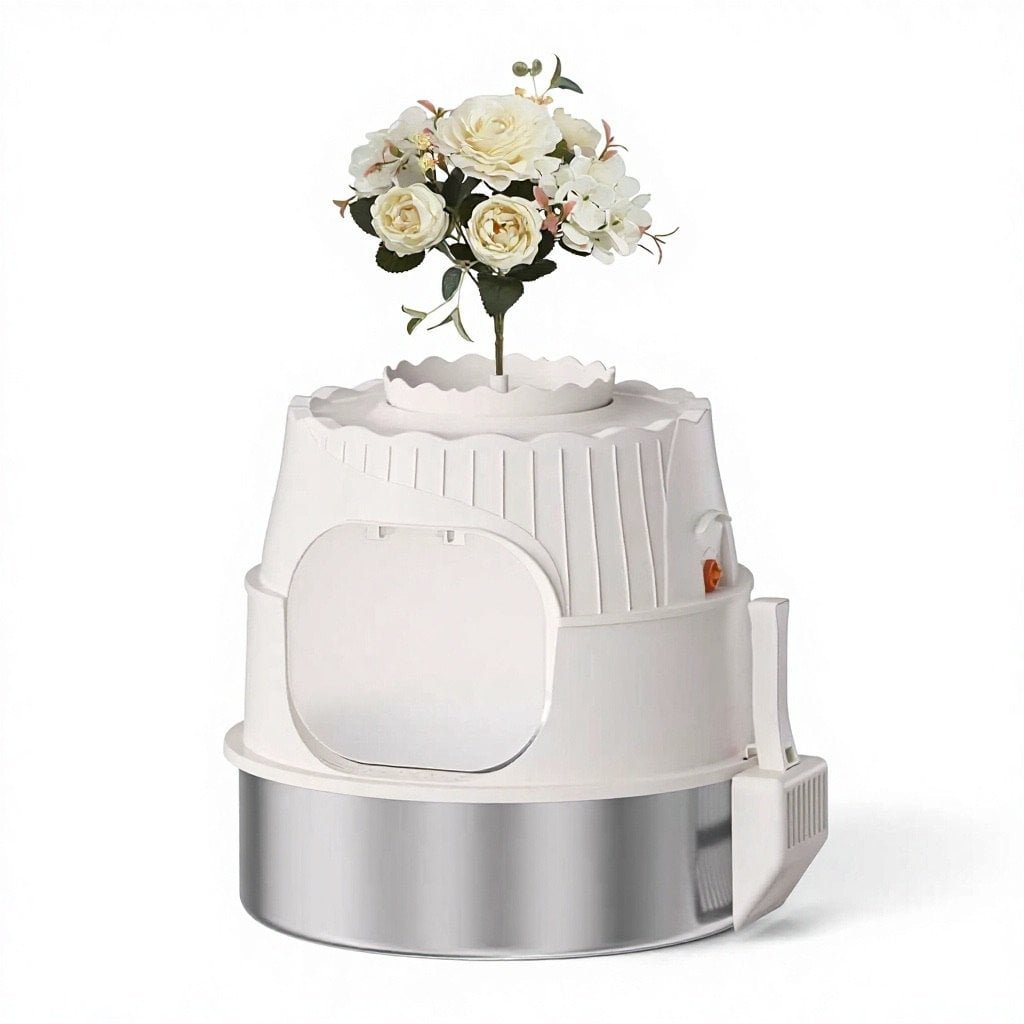 Potted Plant-Style Stainless Steel Litter Box-MSP-3C-3