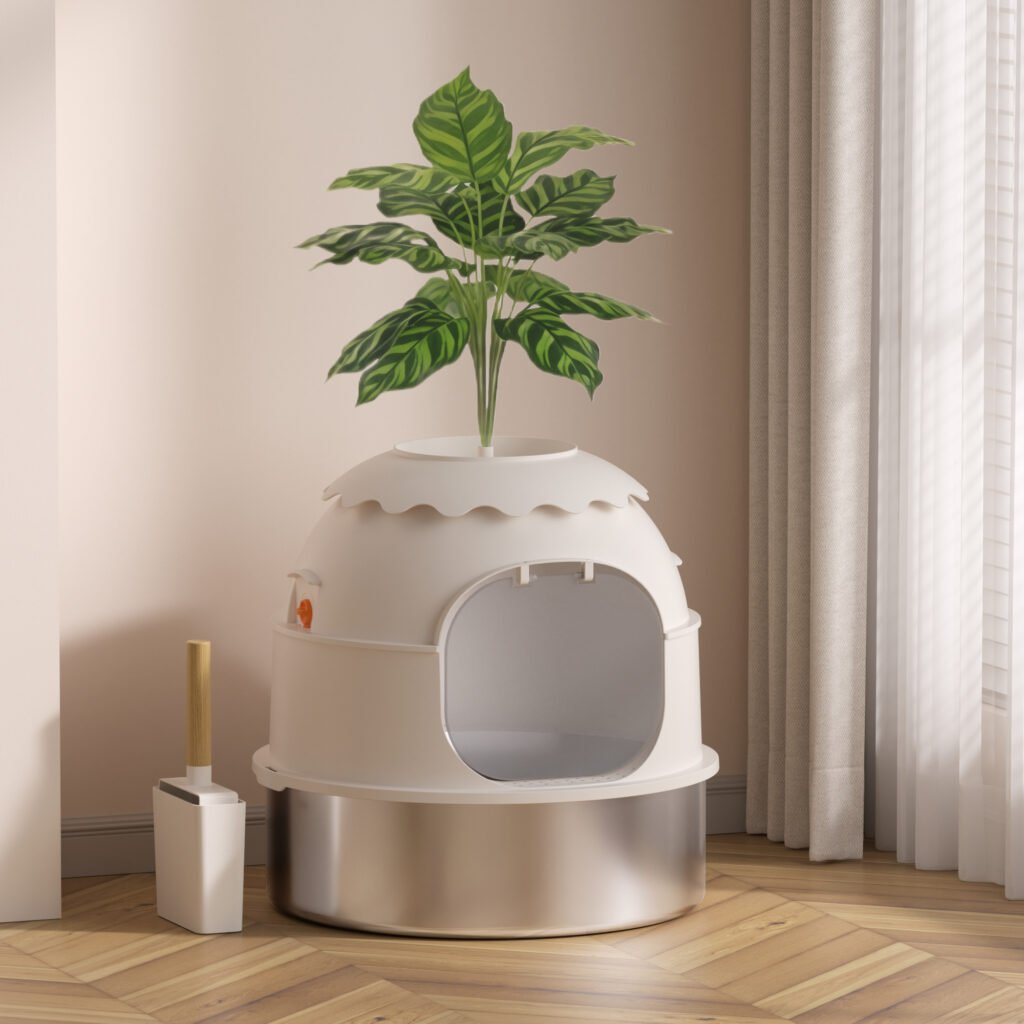 Potted Plant-Style Stainless Steel Litter Box-MSP-3C-6
