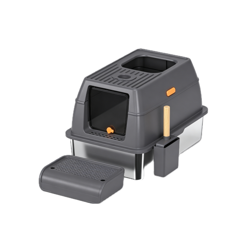 Enclosed Stainless Steel Cat Litter Box-MSP-A11