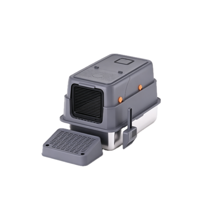 Enclosed Stainless Steel Cat Litter Box-MSP-V2