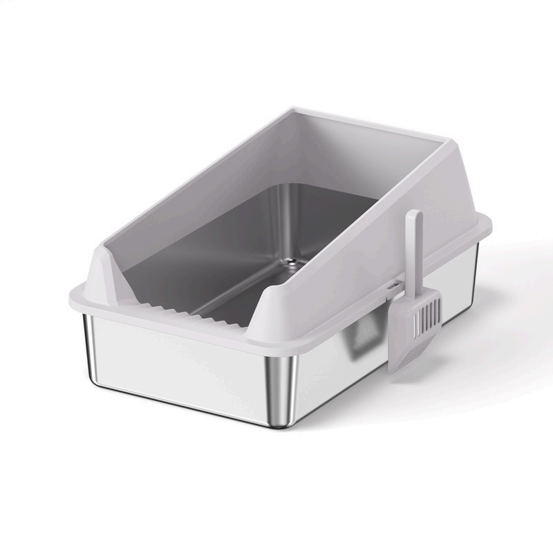 Open-Top Stainless Steel Cat Litter Box-XM-A