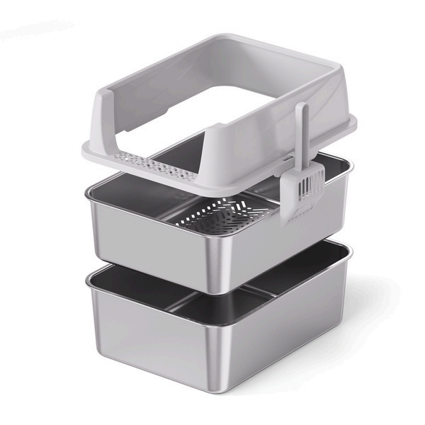 Open-Top Stainless Steel Cat Litter Box-MSP-A3