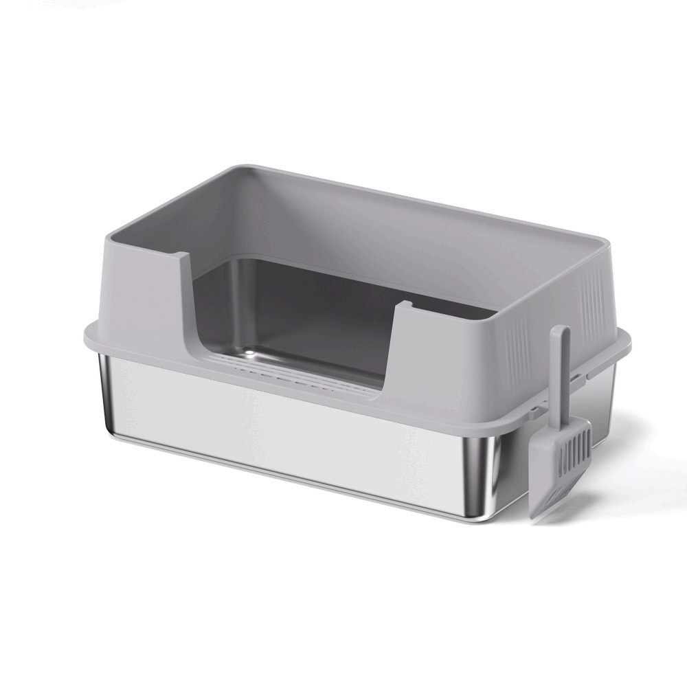 Open-Top Stainless Steel Cat Litter Box-MSP-H6