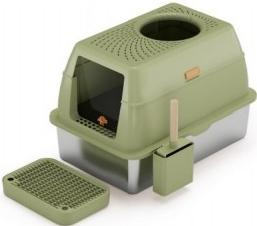 Stainless Steel Enclosed Cat Litter Box — Practical Choice For Cat Families