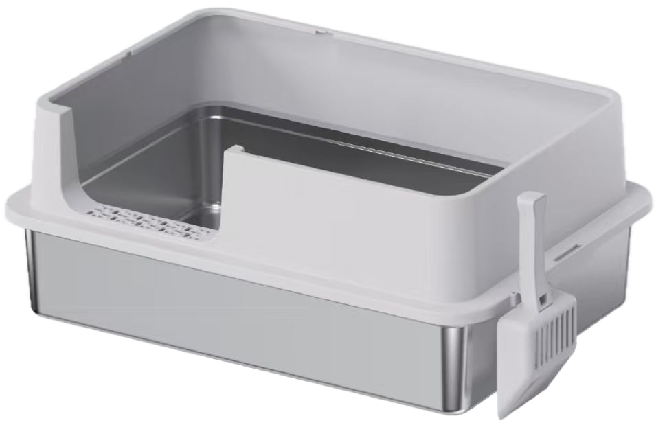 Open-Top Stainless Steel Cat Litter Box YNH-SS-63 stainless steel open cat litter box for wholesale