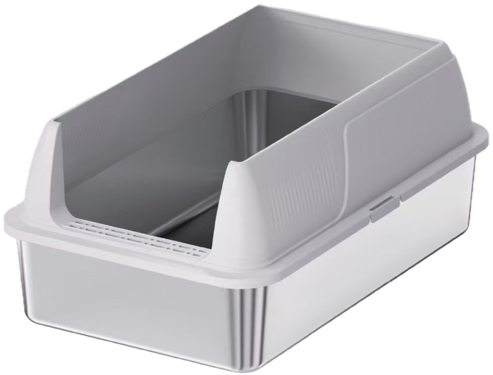 Open-Top Stainless Steel Cat Litter Box YNH-SS-66 stainless steel open cat litter box for wholesale