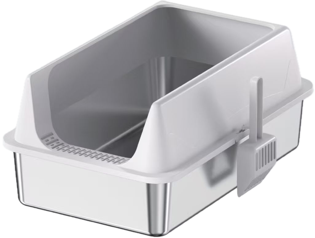 Open-Top Stainless Steel Cat Litter Box YNH-SS-69 stainless steel open cat litter box for wholesale
