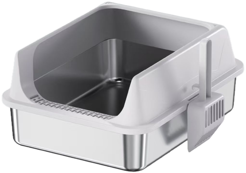 Open-Top Stainless Steel Cat Litter Box YNH-SS-70 stainless steel open cat litter box for wholesale
