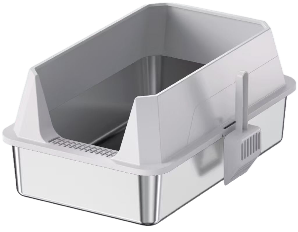 Open-Top Stainless Steel Cat Litter Box YNH-SS-68 stainless steel open cat litter box for wholesale