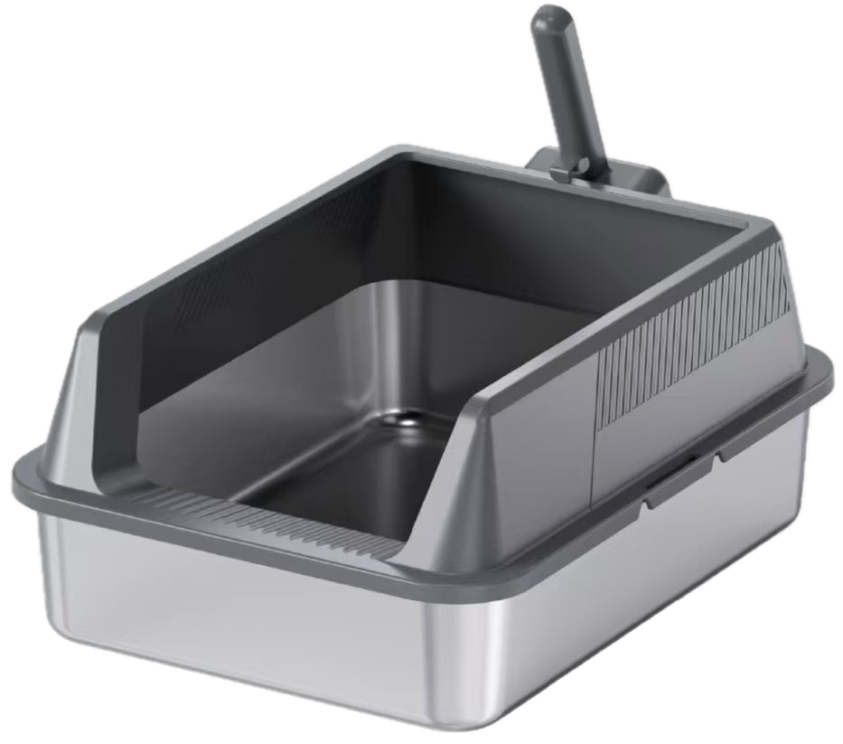 Open-Top Stainless Steel Cat Litter Box YNH-SS-44 stainless steel open cat litter box for wholesale