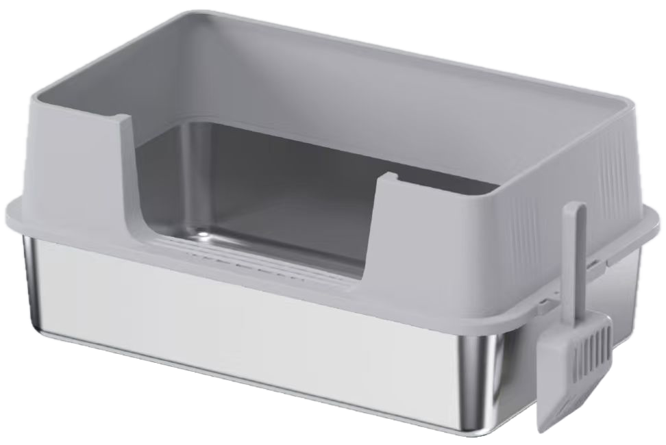Open-Top Stainless Steel Cat Litter Box YNH-SS-46 stainless steel open cat litter box for wholesale