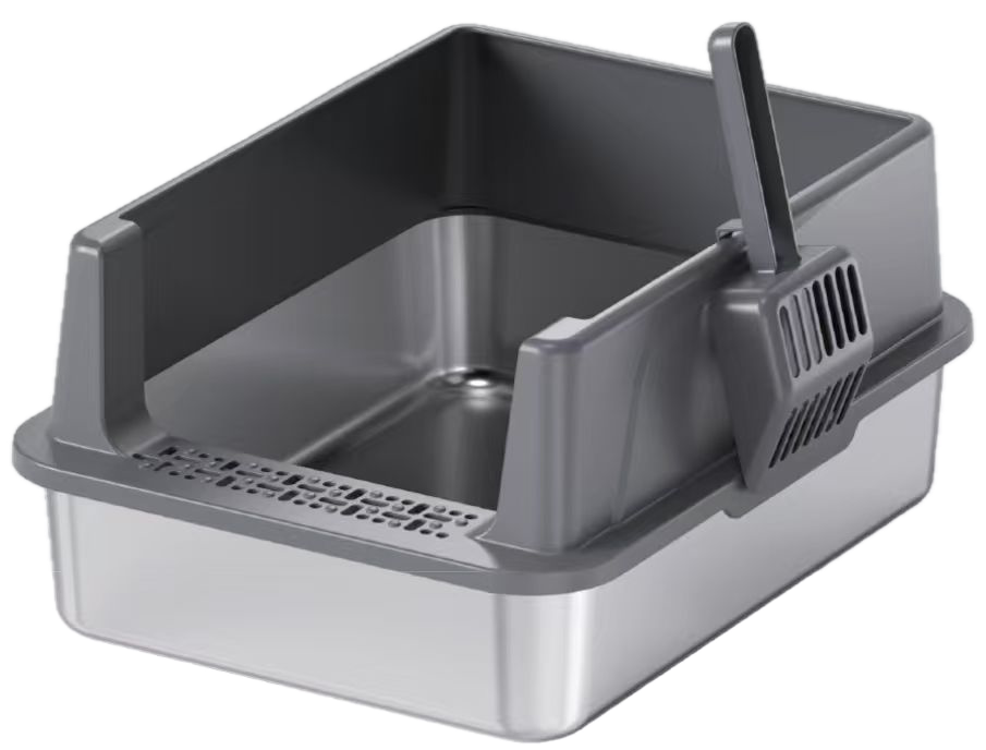 Open-Top Stainless Steel Cat Litter Box YNH-SS-41 stainless steel open cat litter box for wholesale