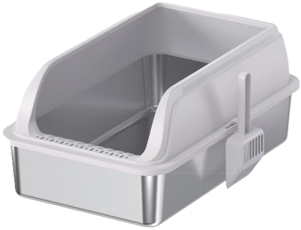 Open-Top Stainless Steel Cat Litter Box YNH-SS-64 stainless steel open cat litter box for wholesale